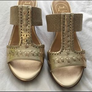 Jack Rogers Gold Size 8.5 Wedges